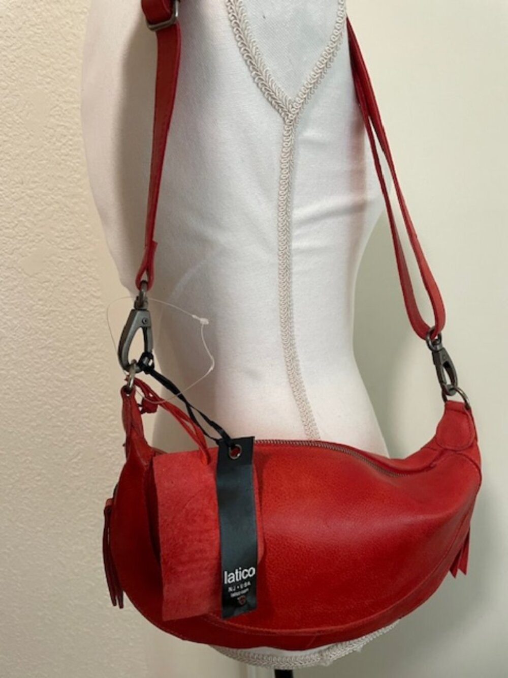 Latico Leathers Sling Crossbody Bag –Red NEW